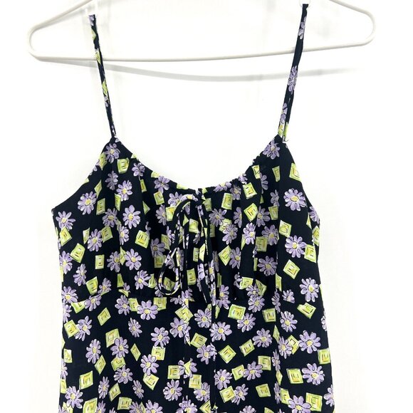 Vivayou USA Y2K Floral Slip Dress Women's Small Navy Green Purple - Picture 2 of 7